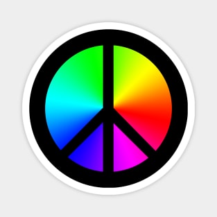 Negative Space Rainbow Peace Sign Magnet